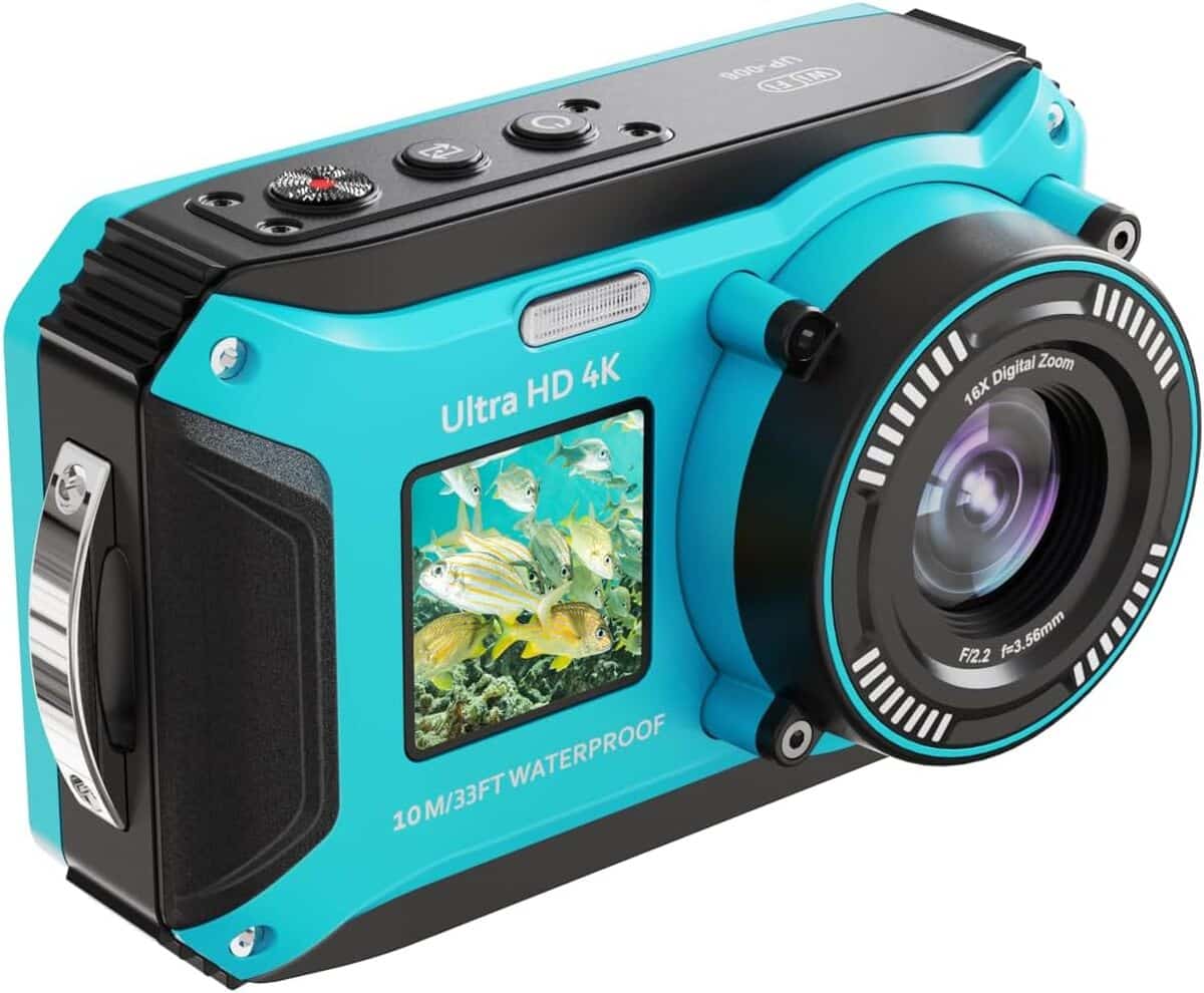Test : appareil photo sous-marin 4K Etanche 33FT 56MP avec zoom 16X