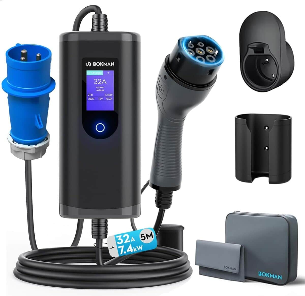 Test : bokman borne de recharge 7 kW 32A type 2 portable