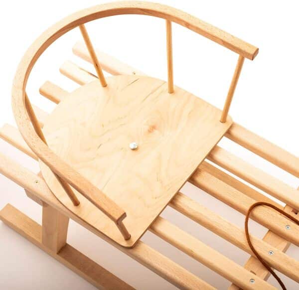 Ribničan Luge traditionnelle en bois de hêtre de qualité supérieure avec chaise longue 100 cm