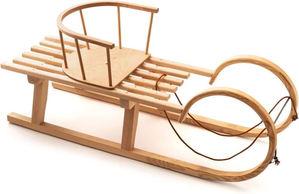 Test de la luge traditionnelle Ribničan en bois de hêtre 100 cm