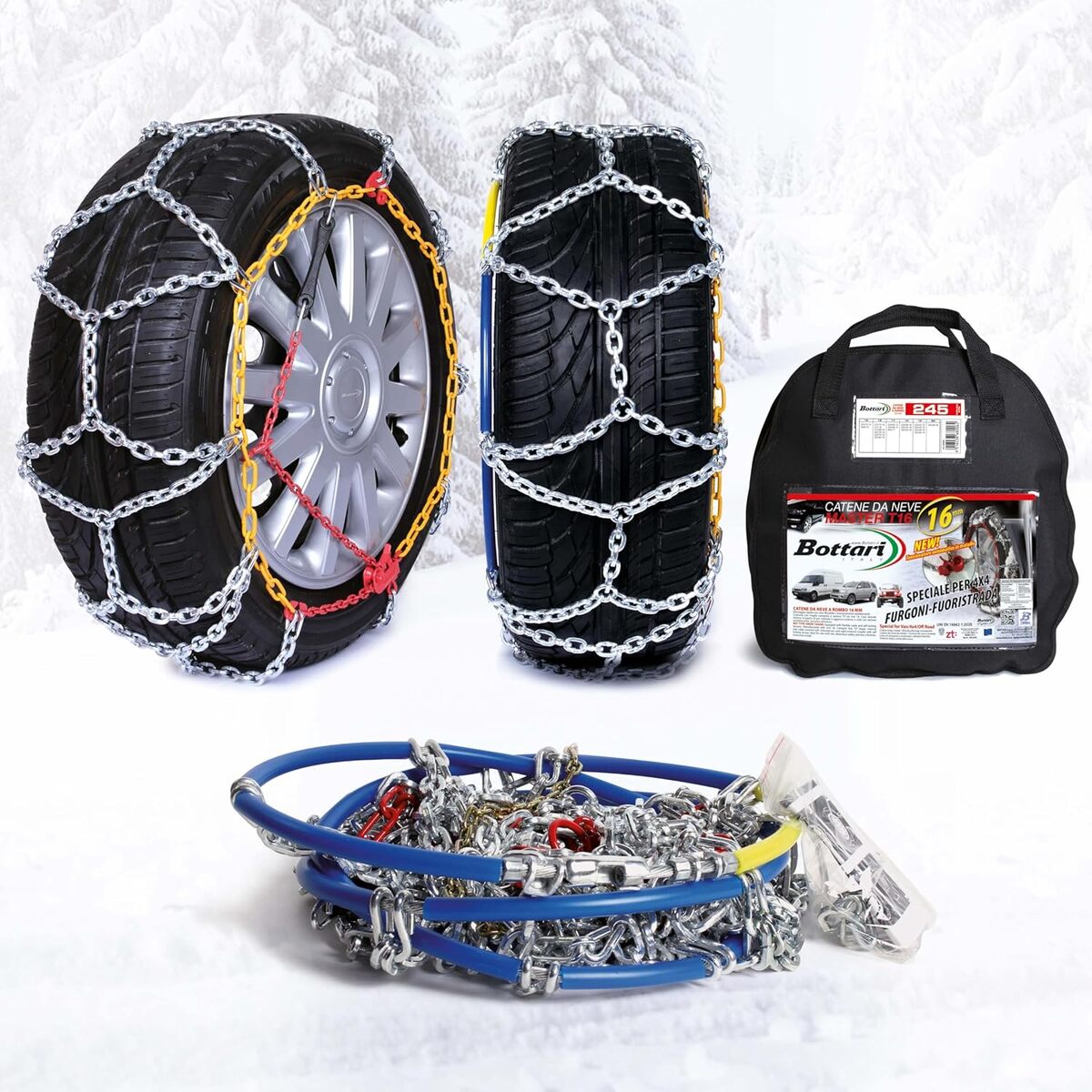 Test des chaînes à neige Bottari Master 16 mm pour 4x4 et SUV