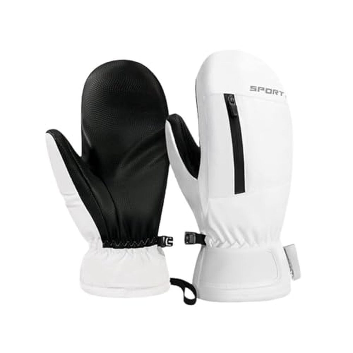 Test des moufles de ski imperméables JJZS avec poche chauffe-mains blanche