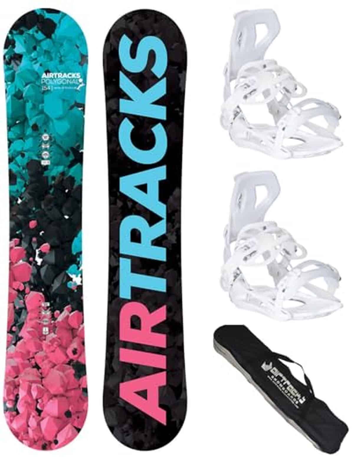 Test du snowboard AIRTRACKS Polygonal femme 148 cm avec fixations Master W M