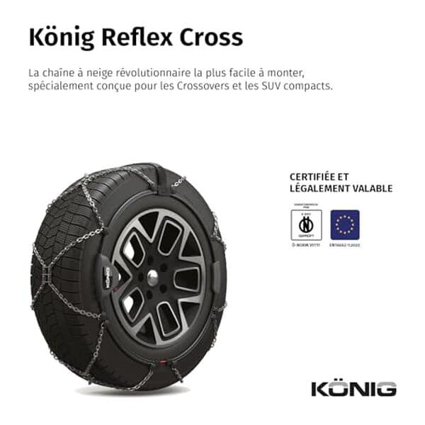 Tout savoir sur les performances, l'installation et la sécurité des chaînes à neige KÖNIG Reflex Cross 248 dans notre test complet et détaillé