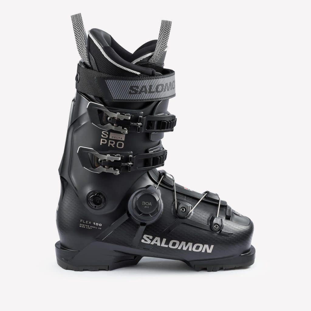 Test des chaussures de ski Salomon Delta 100 BOA HV noires chez Decathlon